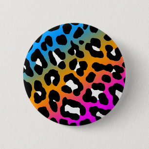 COREY TIGER EIGHTIES RETRO LEOPARD PRINT KLEUREN RONDE BUTTON 5,7 CM