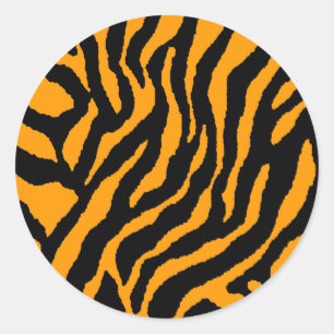 COREY TIGER JAREN '80 RETRO TIJGERSTREPEN ORANJE RONDE STICKER