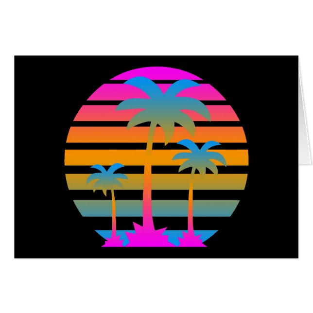 COREY TIGER RETRO SUNSET PALM TREES (Voorkant Horizontaal)