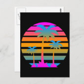 COREY TIGER RETRO SUNSET PALM TREES BRIEFKAART (Voorkant / Achterkant)