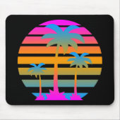 COREY TIGER RETRO SUNSET PALM TREES MUISMAT (Voorkant)