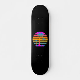 COREY TIGER RETRO SUNSET PALM TREES SKATEBOARD