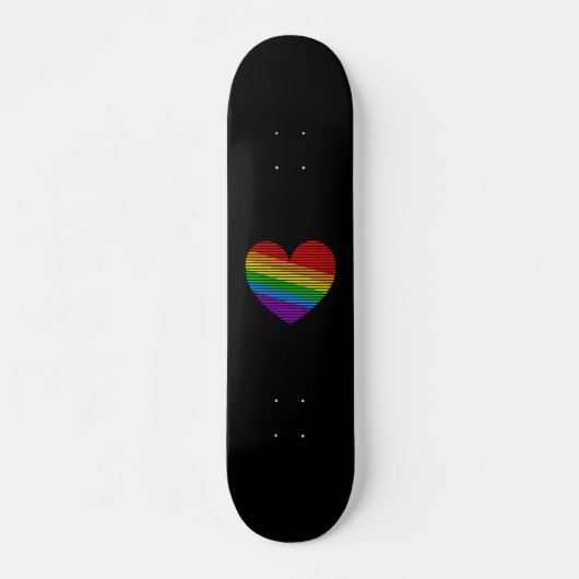 Corey Tiger Skateboard Cœur à Rayures Arc-en-Ciel (Devant)