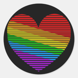 Corey Tijger 80s Regenboog Streep Hart Stickers
