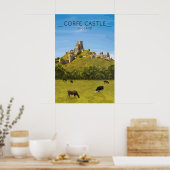 Corfe Castle Reisposter Poster (Keuken)