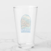 Corfu Greece Travel Art Emblem Glas (Achterkant)