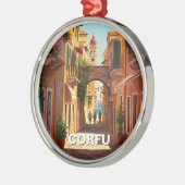 Corfu Greece Travel Metalen Ornament (Links)