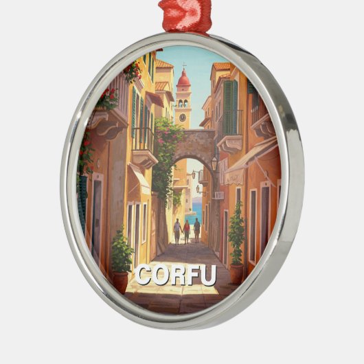 Corfu Greece Travel Metalen Ornament (Links)