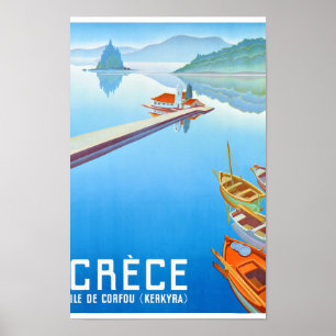 Corfu, Griekenland, Poster voor reizen met reiswie