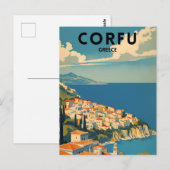 Corfu Griekenland Reizen Briefkaart (Voorkant / Achterkant)
