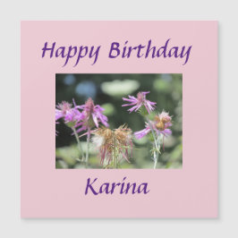 Corfu Lila wilde bloemen Birthday Magnetische Kaar