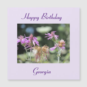 Corfu Lila wilde bloemen Magnetic Birthday Card
