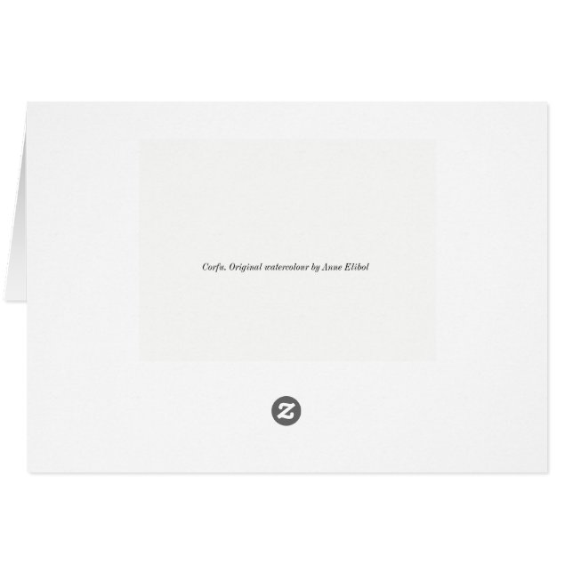 Corfu.Print d'une couleur pour aquarelle originale (Dos Horizontal)