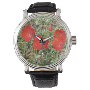 Corfu Red Poppies Horloge