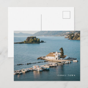 Corfu Stad Vlacherna Klooster Schilderachtig Briefkaart