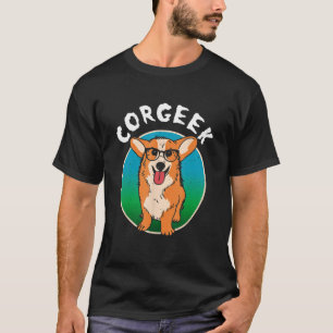 Corgeek Schattige Corgi Geek Hond Pun Boekenwurm B T-shirt