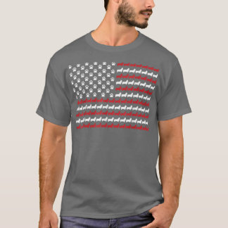 Corgi 4 juli Dog Paw Print American Flag T-shirt
