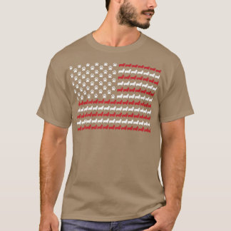 Corgi 4 juli Dog Paw print Amerikaanse vlag140 T-shirt