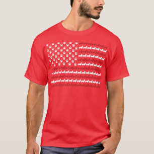 Corgi 4 juli Dog Paw print Amerikaanse vlag-221 T-shirt