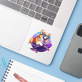 Corgi 80's skater sticker