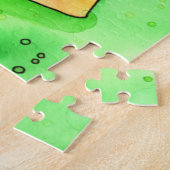 Corgi aan het einde van de regenboogWaterverf puzz Legpuzzel (Zijkant)