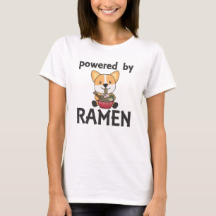 Corgi aangedreven door Ramen Cute Kawaii Noodle T-shirt