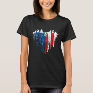 Corgi American Heart Flag Dog 4 juli T-shirt