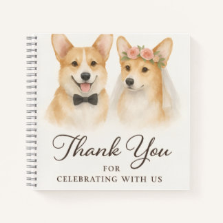 Corgi Aquarel Trouw Dank je Notitieboek