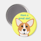 Corgi Art Magnet Groet Magneet (Voorkant / Achterkant)
