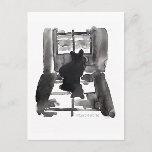 Corgi attendant la carte postale (Devant)