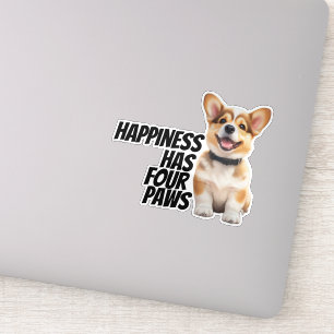 Corgi Autodecal – “Geluk Heeft Vier Pootjes” Sticker
