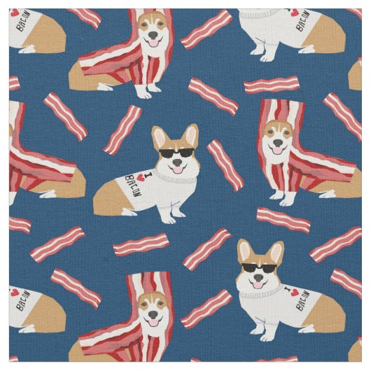 corgi bacon hond navy stof (Close Up)