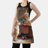 Corgi Baking with Grandma Christmas Painting Schort (Insitu)