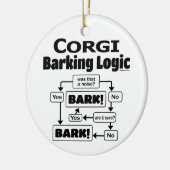 Corgi Barking Logic Keramisch Ornament (Links)