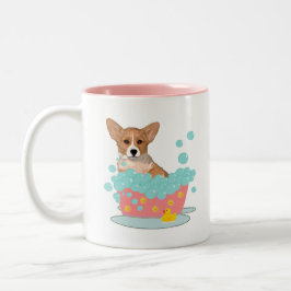 Corgi Bath Time Tweekleurige Koffiemok