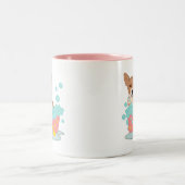 Corgi Bath Time Tweekleurige Koffiemok (Center)