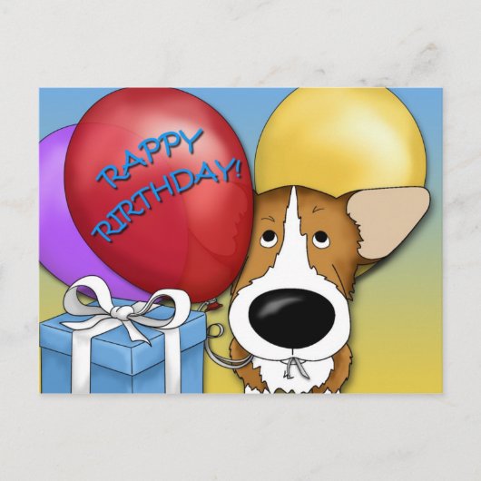 Corgi Birthday Briefkaart (Voorkant)