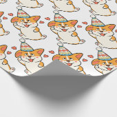 Corgi Birthday Party Cadeaupapier (Hoek)