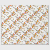 Corgi Birthday Party Cadeaupapier (Vlak)