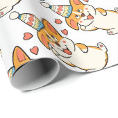 Corgi Birthday Party Cadeaupapier (Rol Hoek)