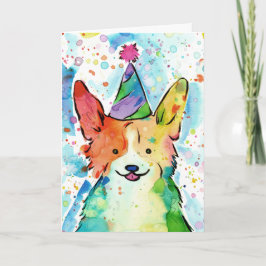 Corgi Birthday Party Kaart