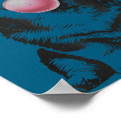 Corgi Blowing Bubble Gum Funny Dog Cartoon Meme  Poster (Hoek)