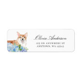 Corgi Blue Hydrangea retouradres Etiket (Voorkant)