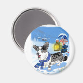 Corgi blue merle magneet (Voorkant / Achterkant)