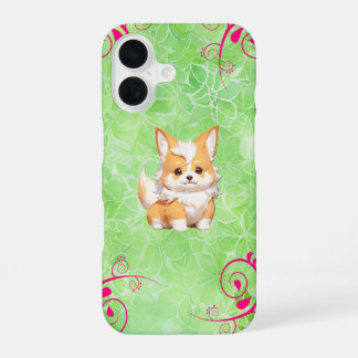 Corgi Botanical Garden Phone Case iPhone 16 Hoesje