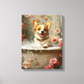 Corgi Bubble Bath Joy Canvas Afdruk (Voorkant)