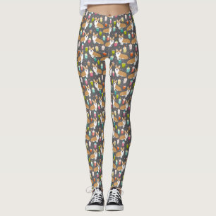 Corgi Bubble Tea leggings - mignon chien kawaii de