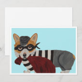 Corgi Burglar Invitation (Devant / Derrière)