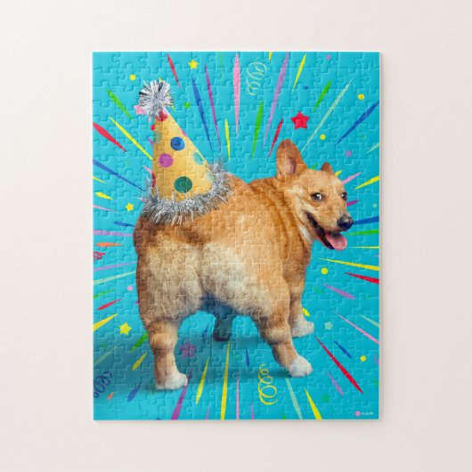 Corgi Butt Birthday Hat Legpuzzel (Verticaal)