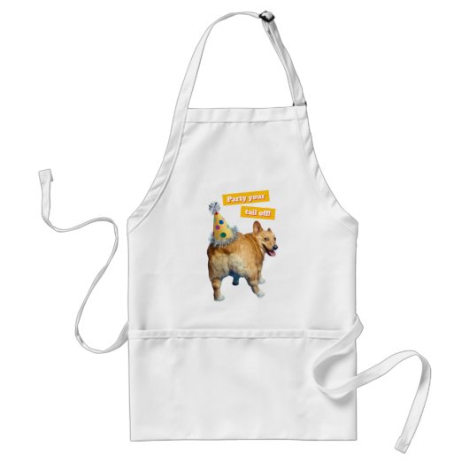 Corgi Butt Birthday Hat Standaard Schort (Voorkant)
